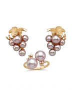 Grace 8.6mm Freshwater Pearl Ring & Earrings Set, Gold-Plated S925