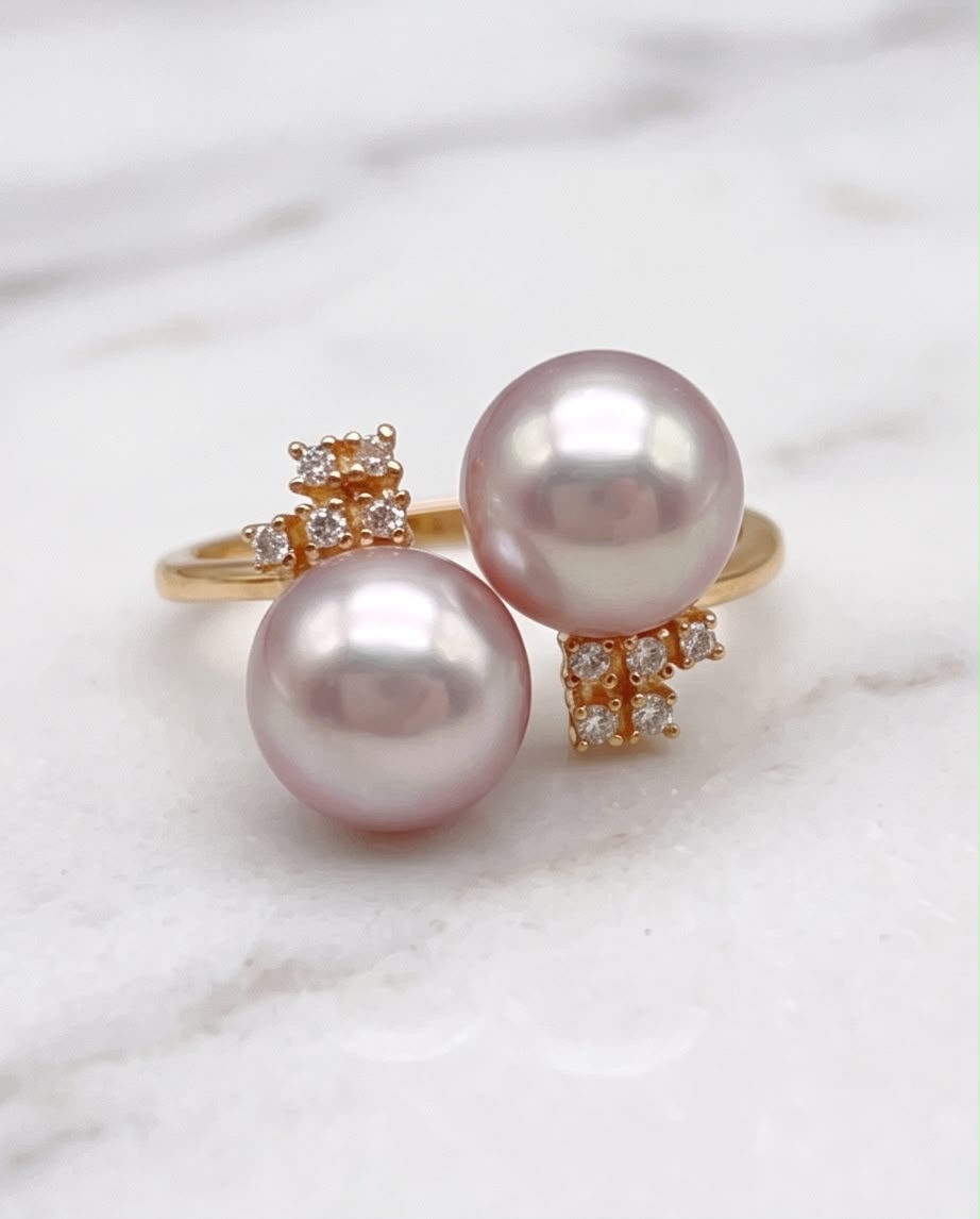 Grace 8.6mm Freshwater Pearl Ring & Earrings Set, Gold-Plated S925