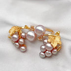 Grace 8.6mm Freshwater Pearl Ring & Earrings Set, Gold-Plated S925