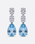 10 ct Pear-Cut Blue Topaz Drop Earrings
