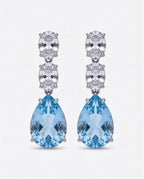 10 ct Pear-Cut Blue Topaz Drop Earrings