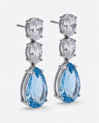 10 ct Pear-Cut Blue Topaz Drop Earrings